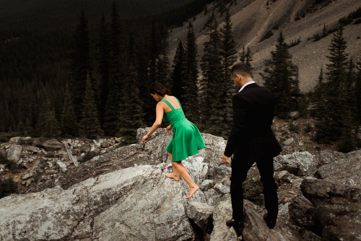 Wedding Couple Hiking