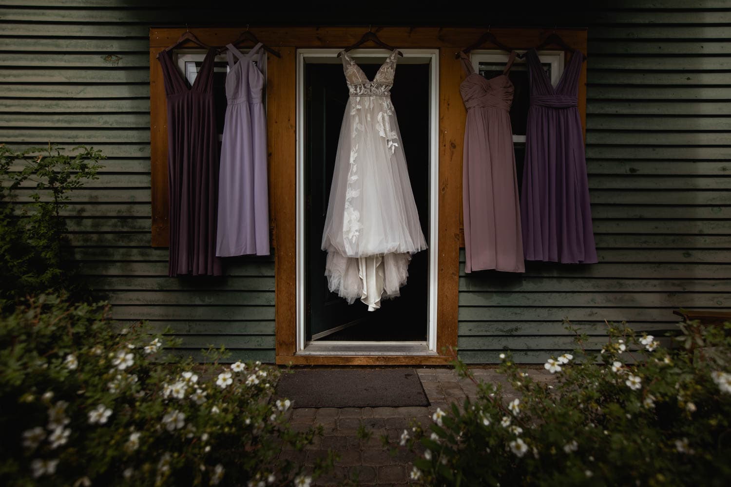 wedding dress and bridesmaids dress