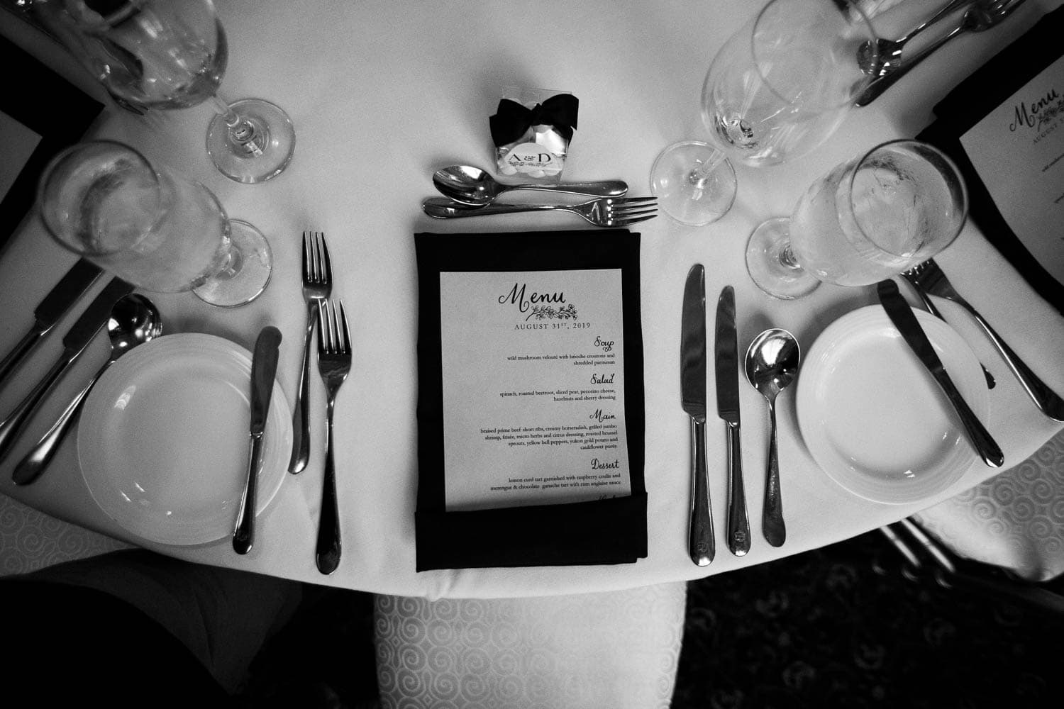 Calgary Fairmont Palliser Wedding Menu