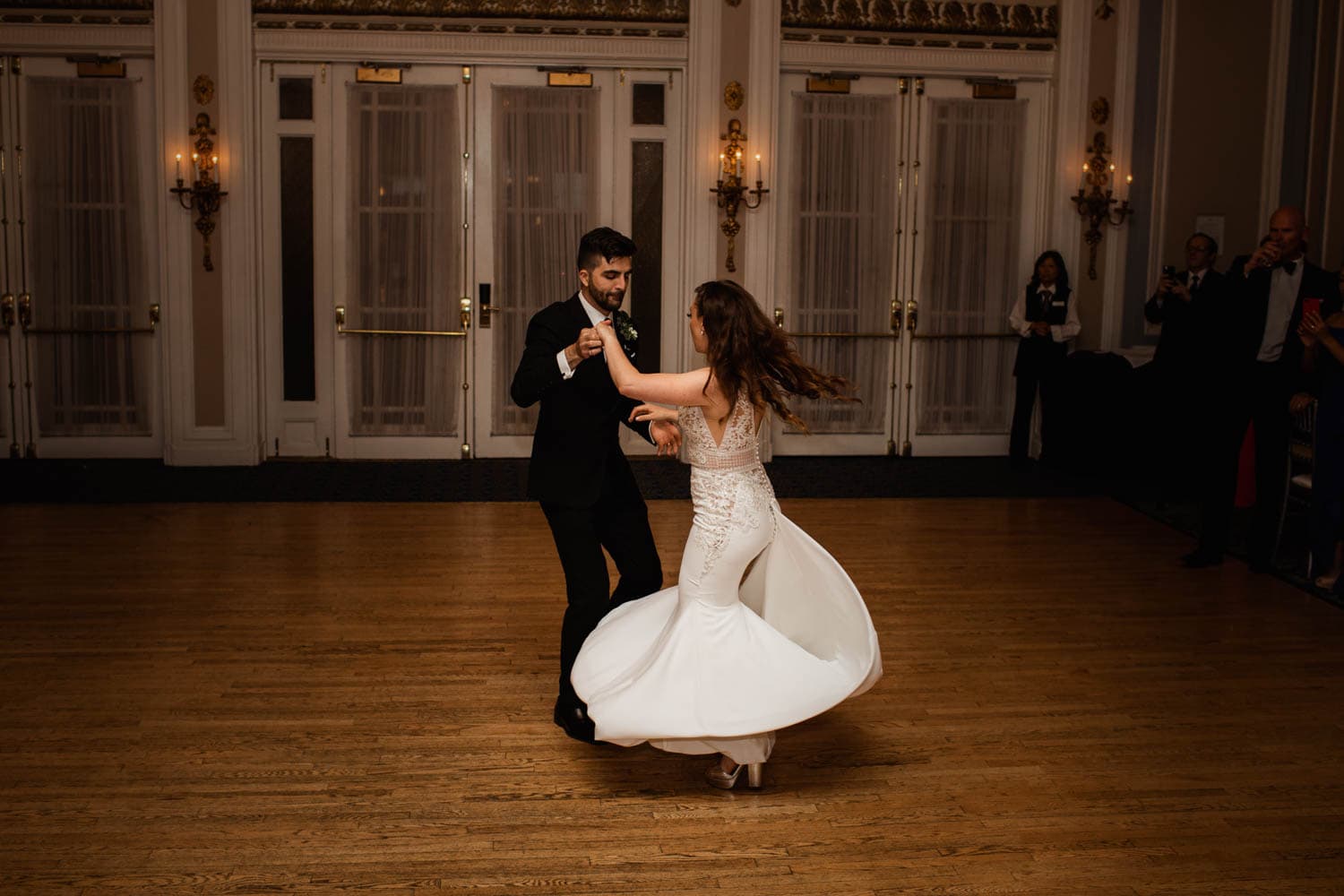 bride and groom first dance
