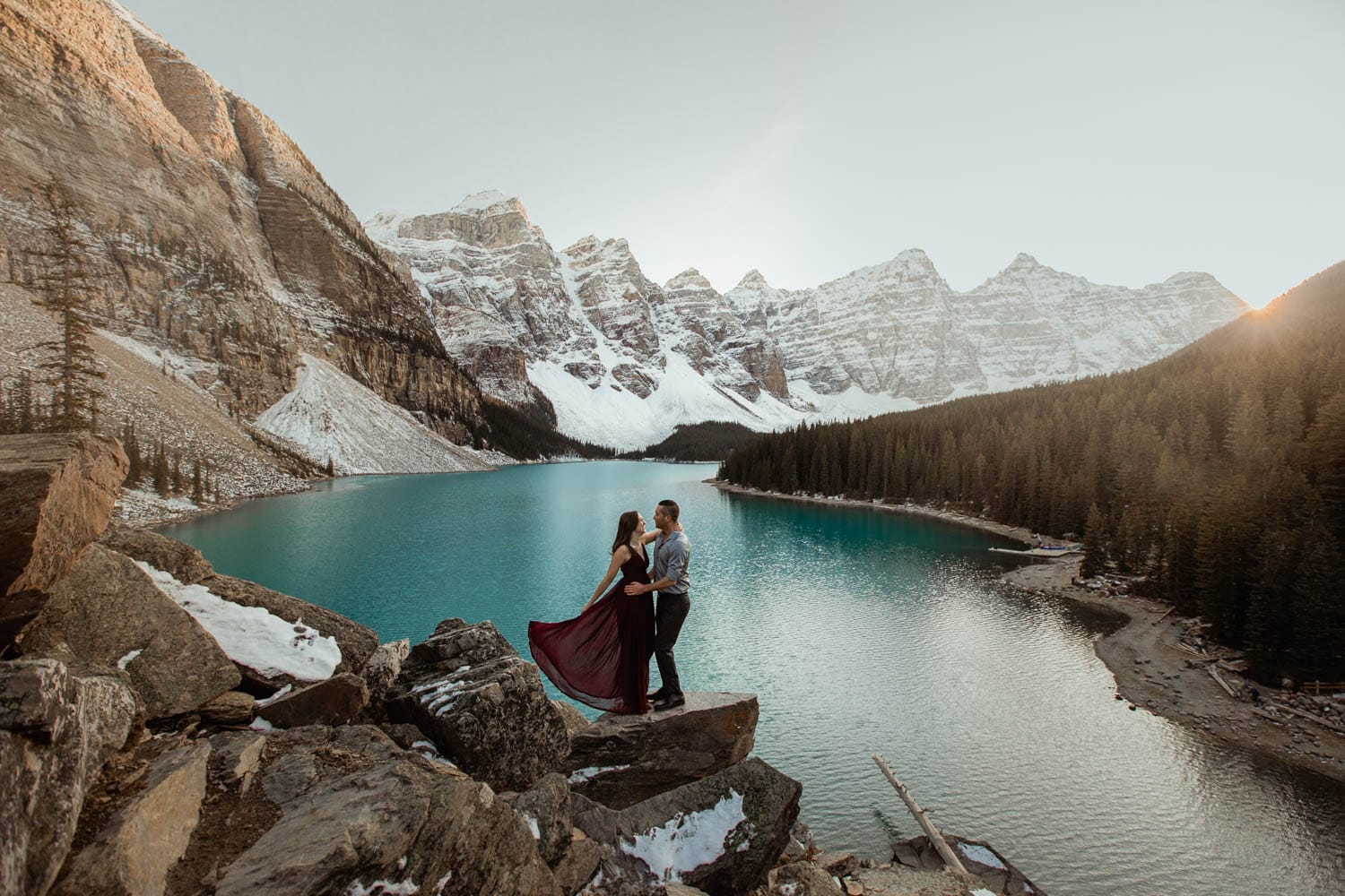 Moraine Lake Sunset Engagement