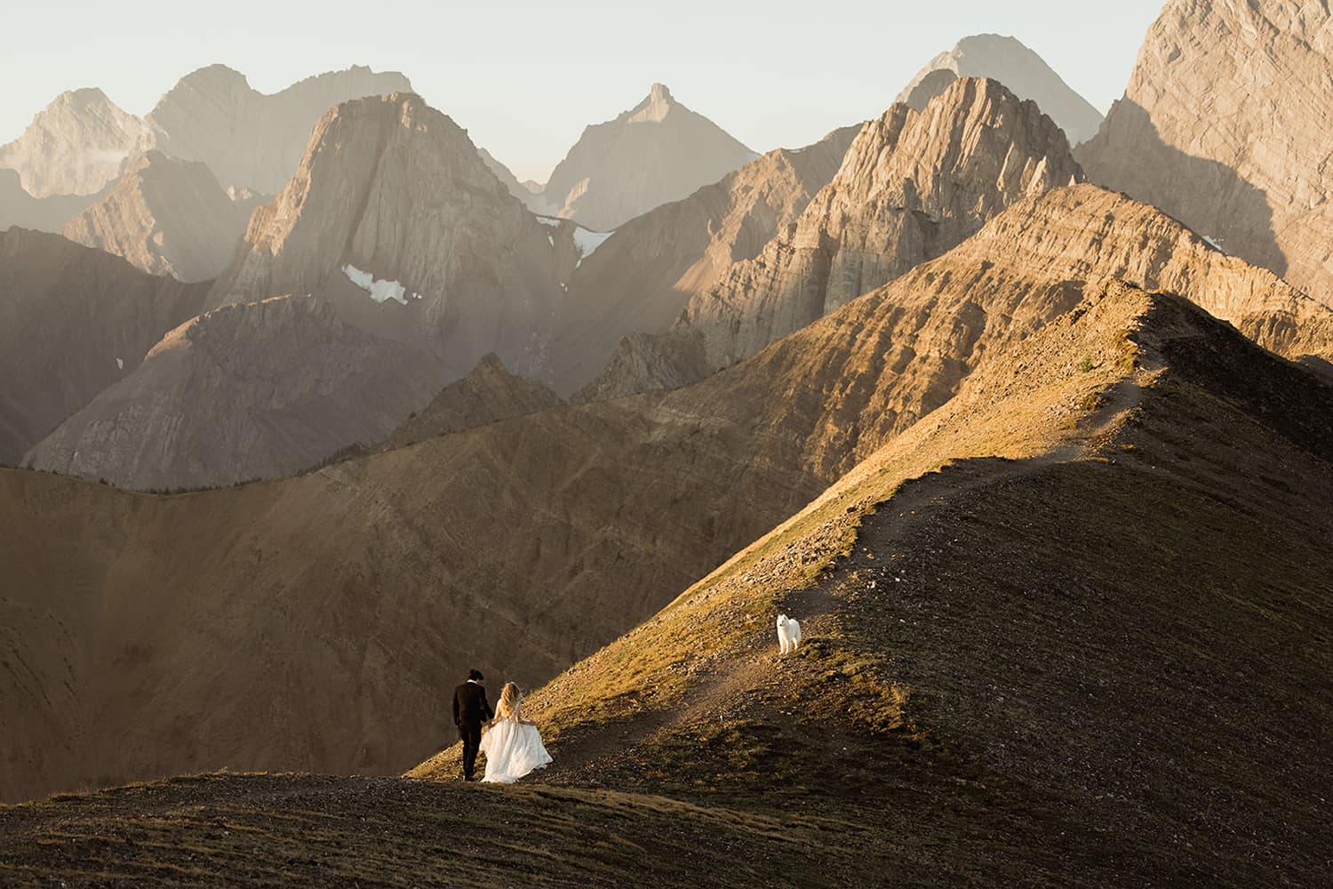 Sunrise Hiking Elopement with Bride and Groom